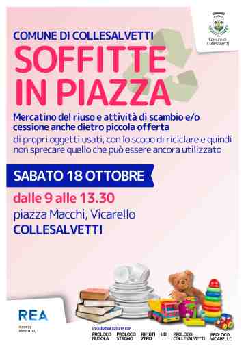 Soffitte in piazza: a Vicarello, liniziativa per il riuso degli oggetti non pi utilizzati