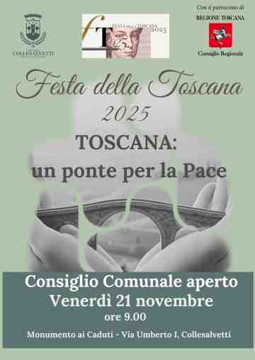 Festa della Toscana: venerd 21 novembre il Consiglio Comunale aperto alla cittadinanza