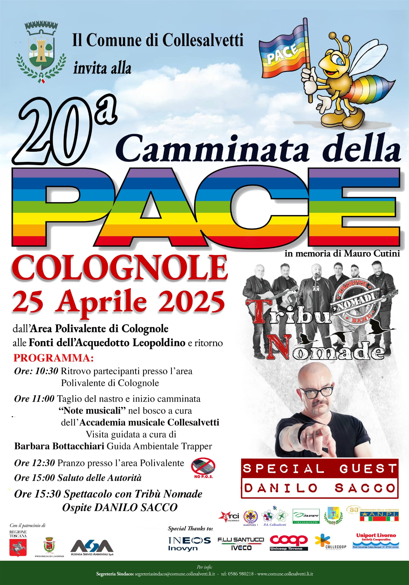 80 Anniversario della liberazione d\'Italia: il programma delle commemorazioni e della camminata della Pace, special guest Danilo Sacco
